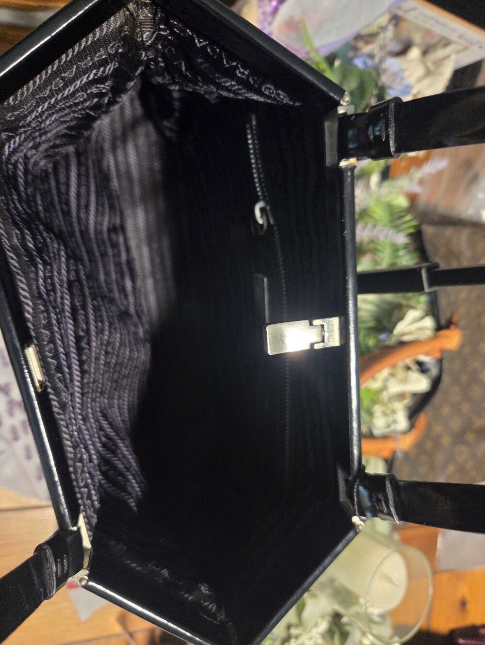 Prada Black Shoulder Bag with Glossy Trim - Picture 15 of 15